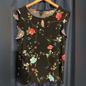 Floral Flutter Sleeve Blouse